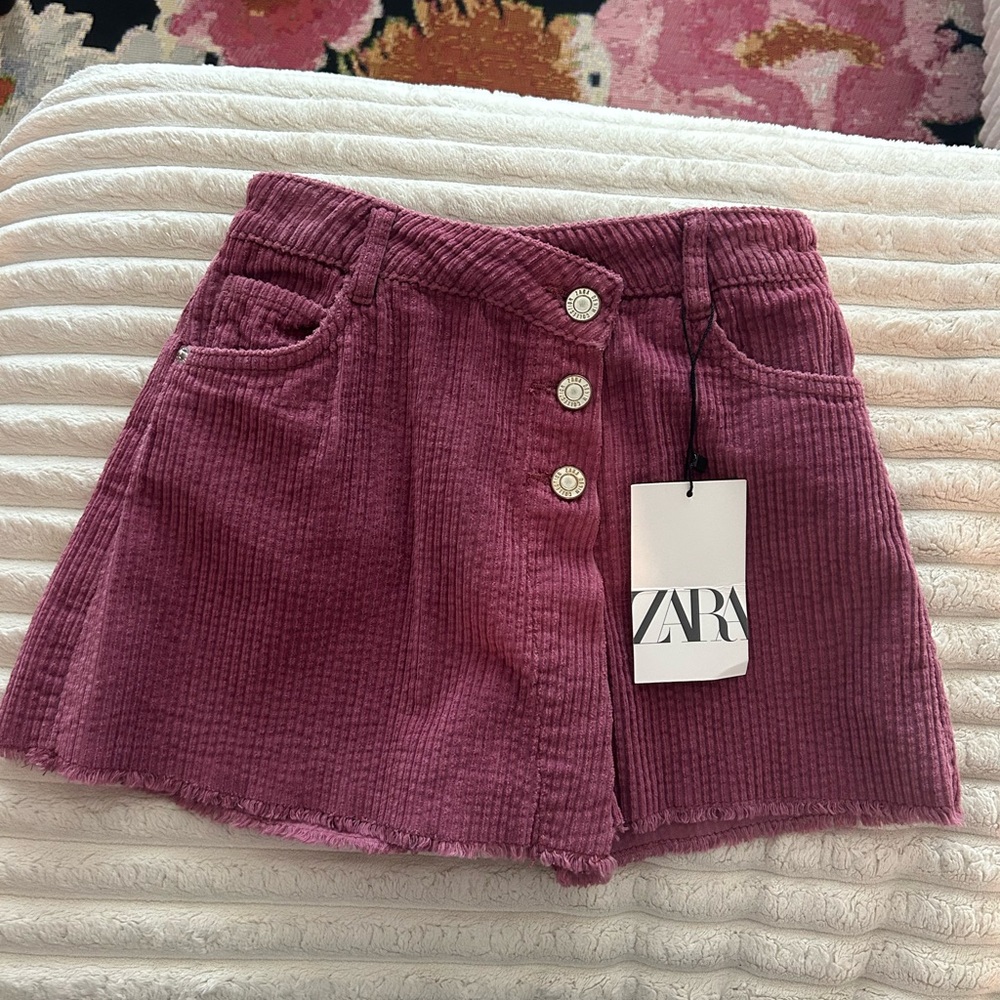 Zara Pink Corduroy Shorts NWT